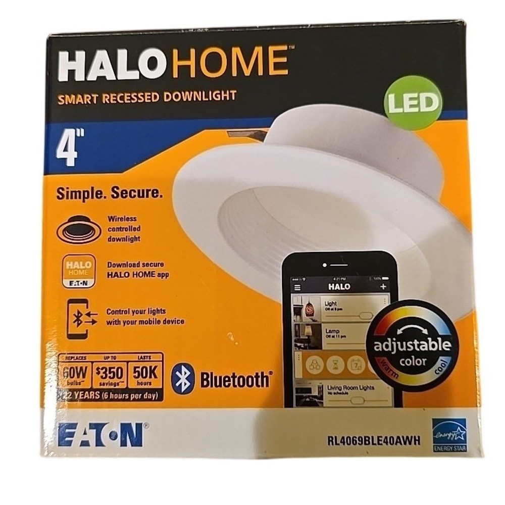 Halo Home RL4069BLE40AWHR Smart 4" LED Recessed Retrofit downlight Trim